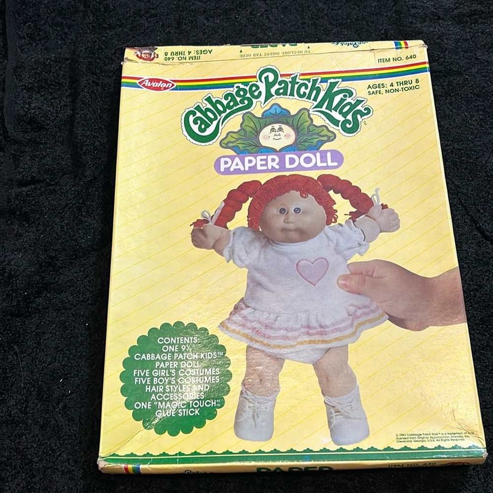 Cabbage Patch Kids Paper Doll set vintage